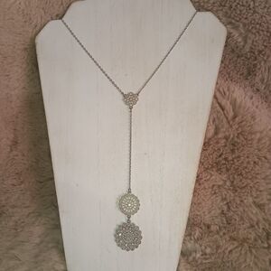 INC International Concepts Silver Lariat Necklace